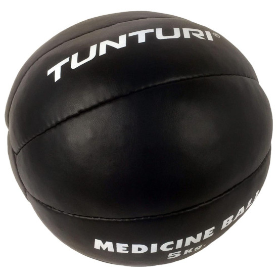 Tunturi Medicine Ball Leather, Black, 5kg